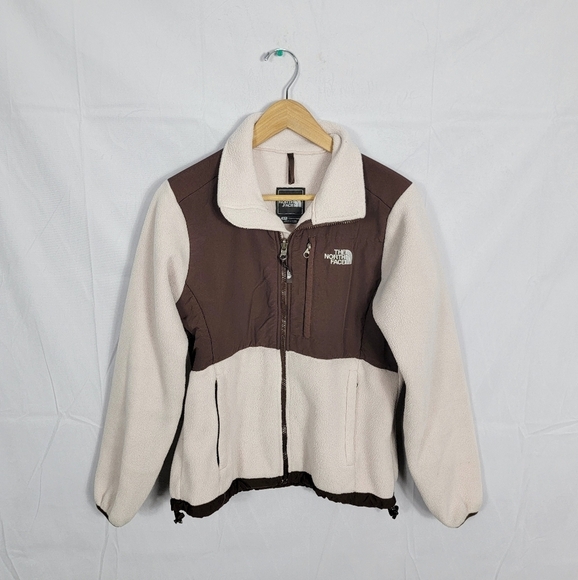 Women's Size Small The North Face Brown and Cream Fleece Jacket - Picture 1 of 6